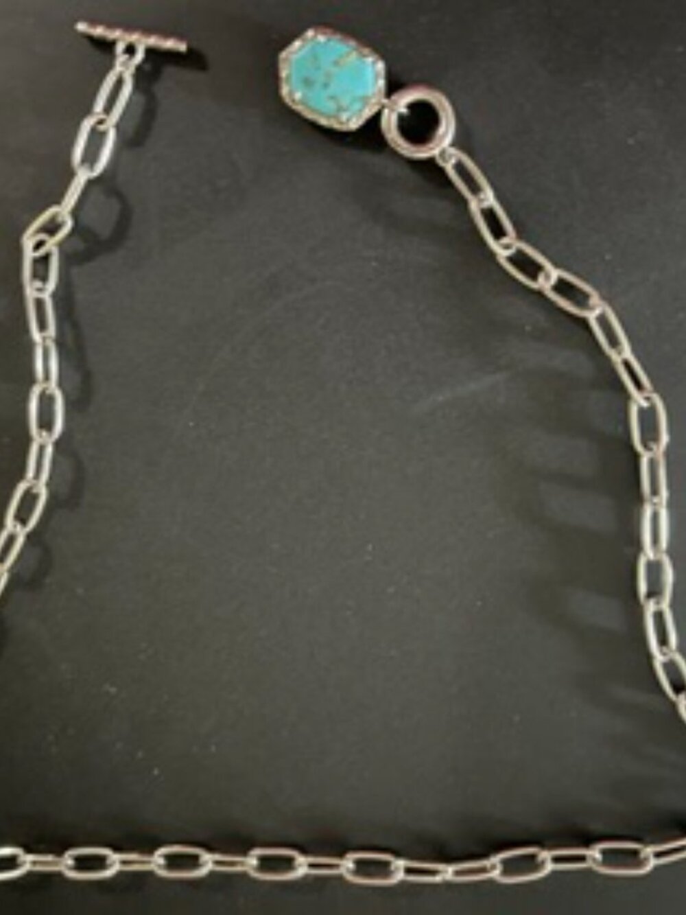 Kendra Scott Daphne Link Silver Necklace with Blue Stone - Picture 3 of 3
